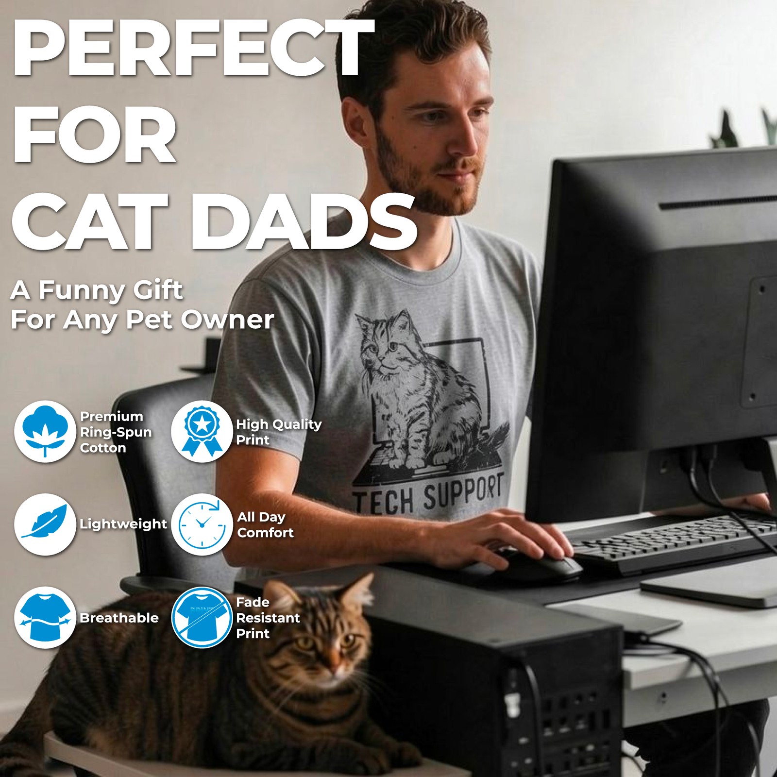 Mens Funny T Shirts Rolling Fatties Sarcastic Cat Graphic Novelty Tee For Men