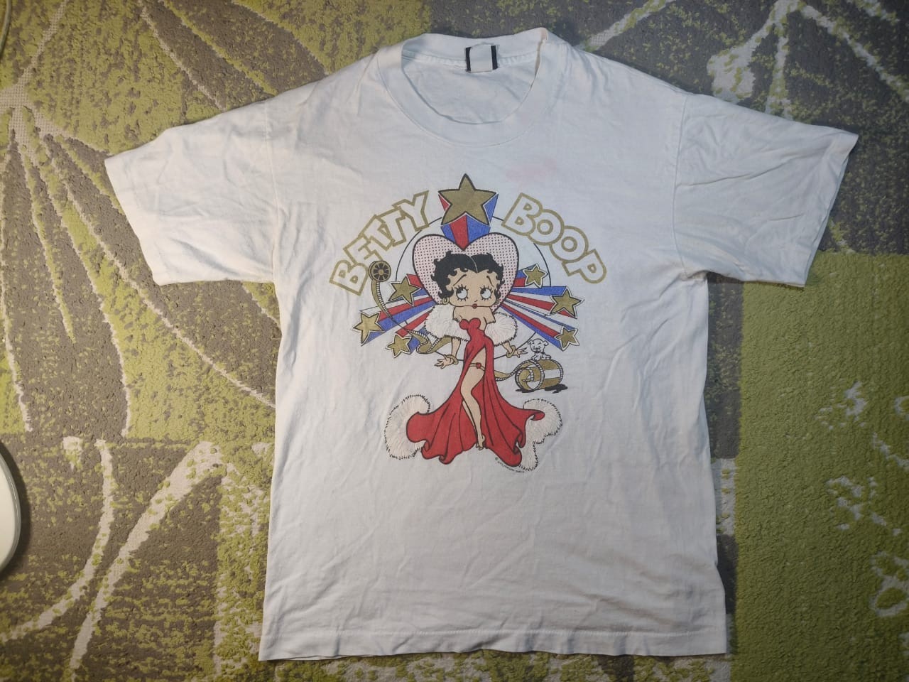 Vtg 90s Betty Boop Star Graphic Tee Diamond Dust Michael T-Shirts USA Sz Medium