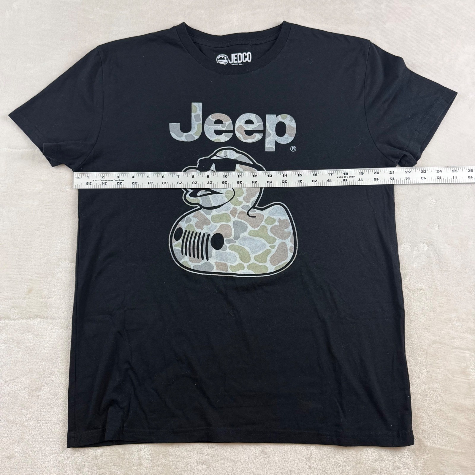 Jedco Jeep Graphic T Shirt Mens L Black Camo Rubber Ducky Sunglasses Duck Tee