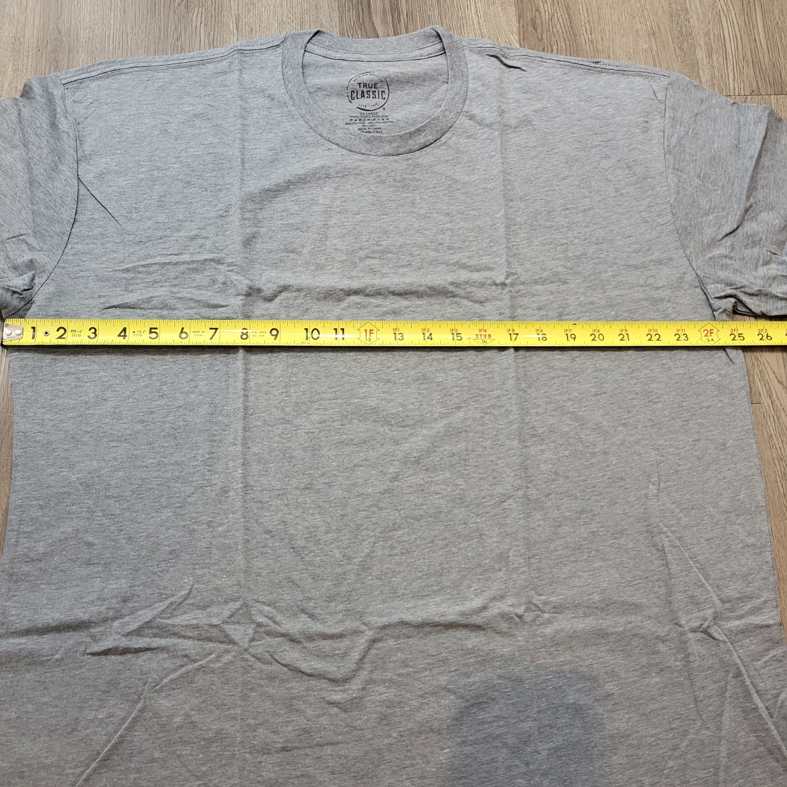 Set of 3 True Classic Crew Neck T-Shirt Men’s Light Gray 2XL -New!