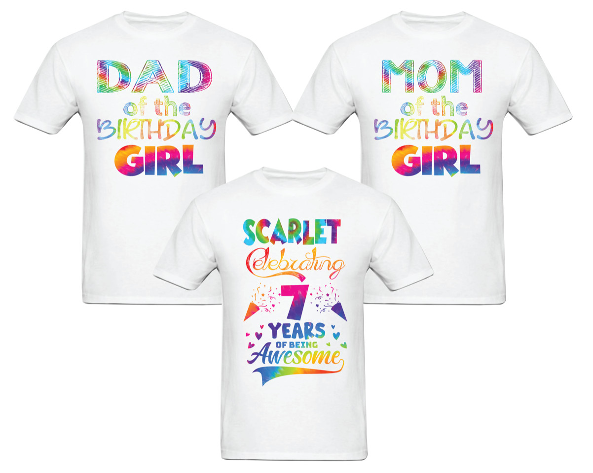 Tie Dye Custom Birthday Shirt Tie Dye Theme Birthday Party, Tie Dye Matching