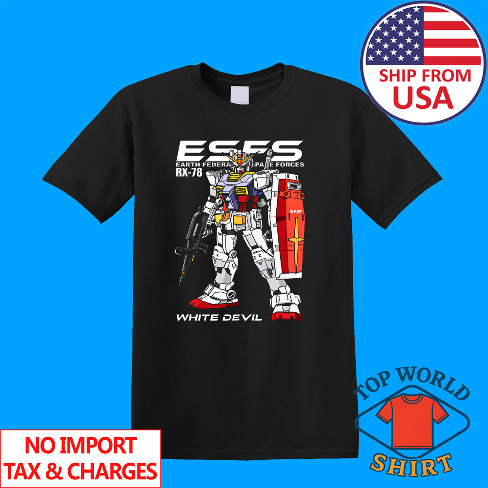 Gundam White Devil Men’s Black Size S to 5XL