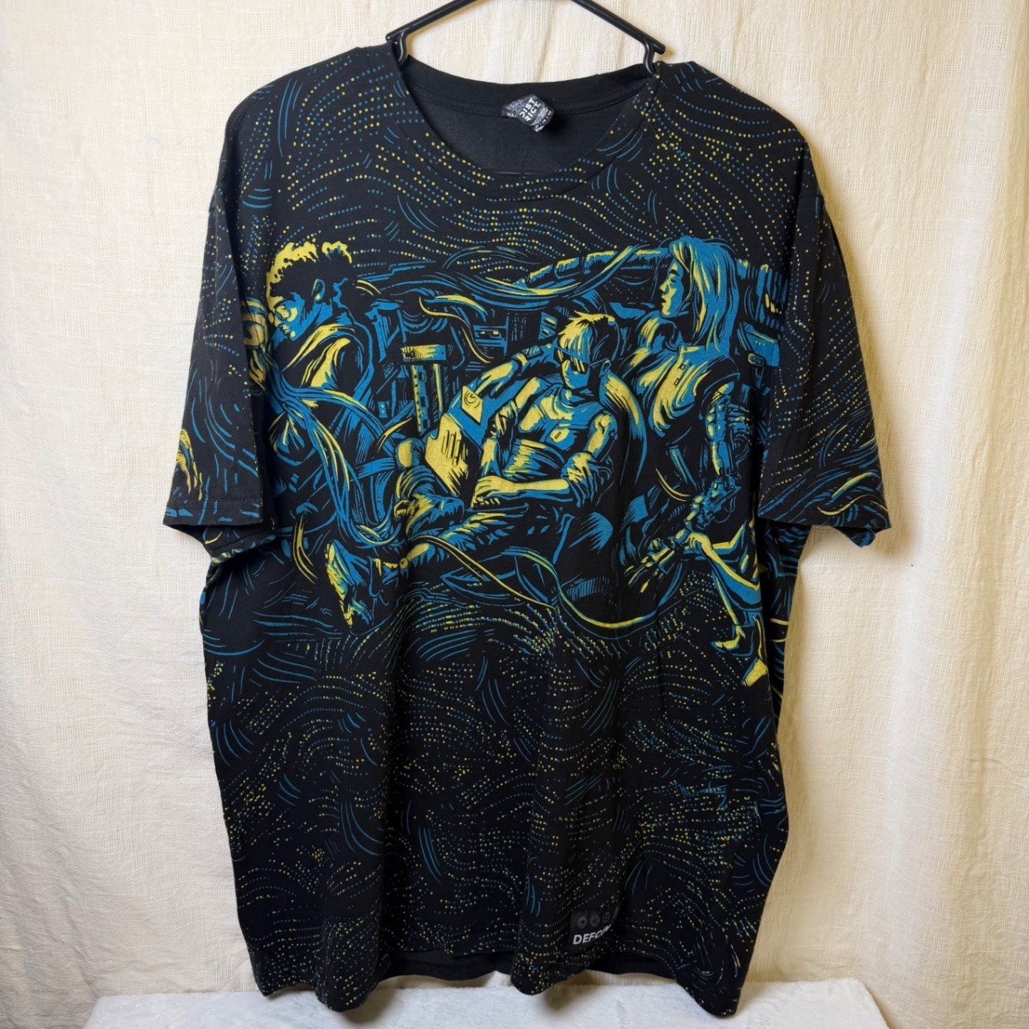 DEFCON DEF CON 27 All Over Print T-Shirt XL Black Graphic Tee