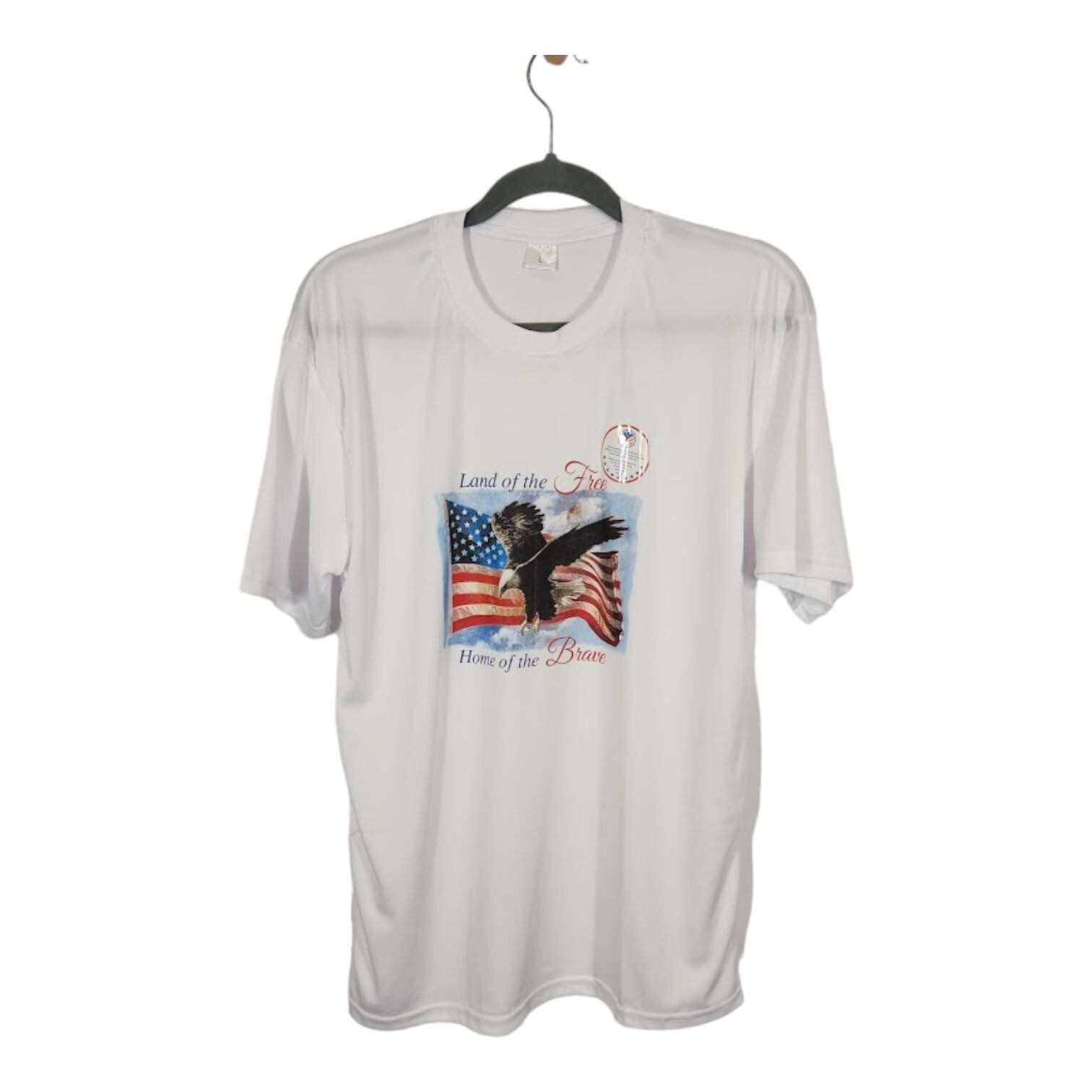*Land of the Free Home of the Brave T-Shirt in White Size Large