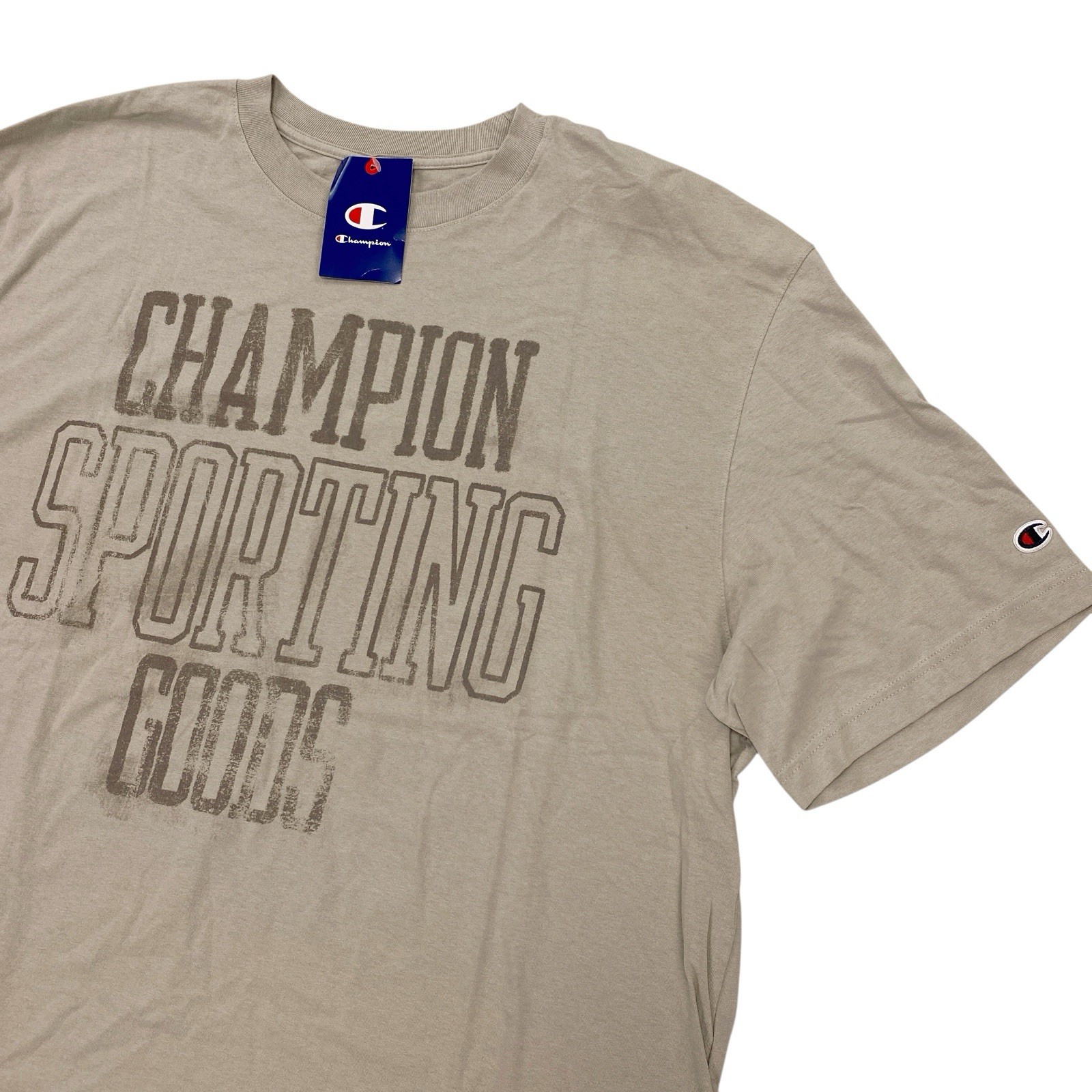 Champion Big & Tall Men’s Classic ‘Sporting Goods’ Graphic T-Shirt Light Beige