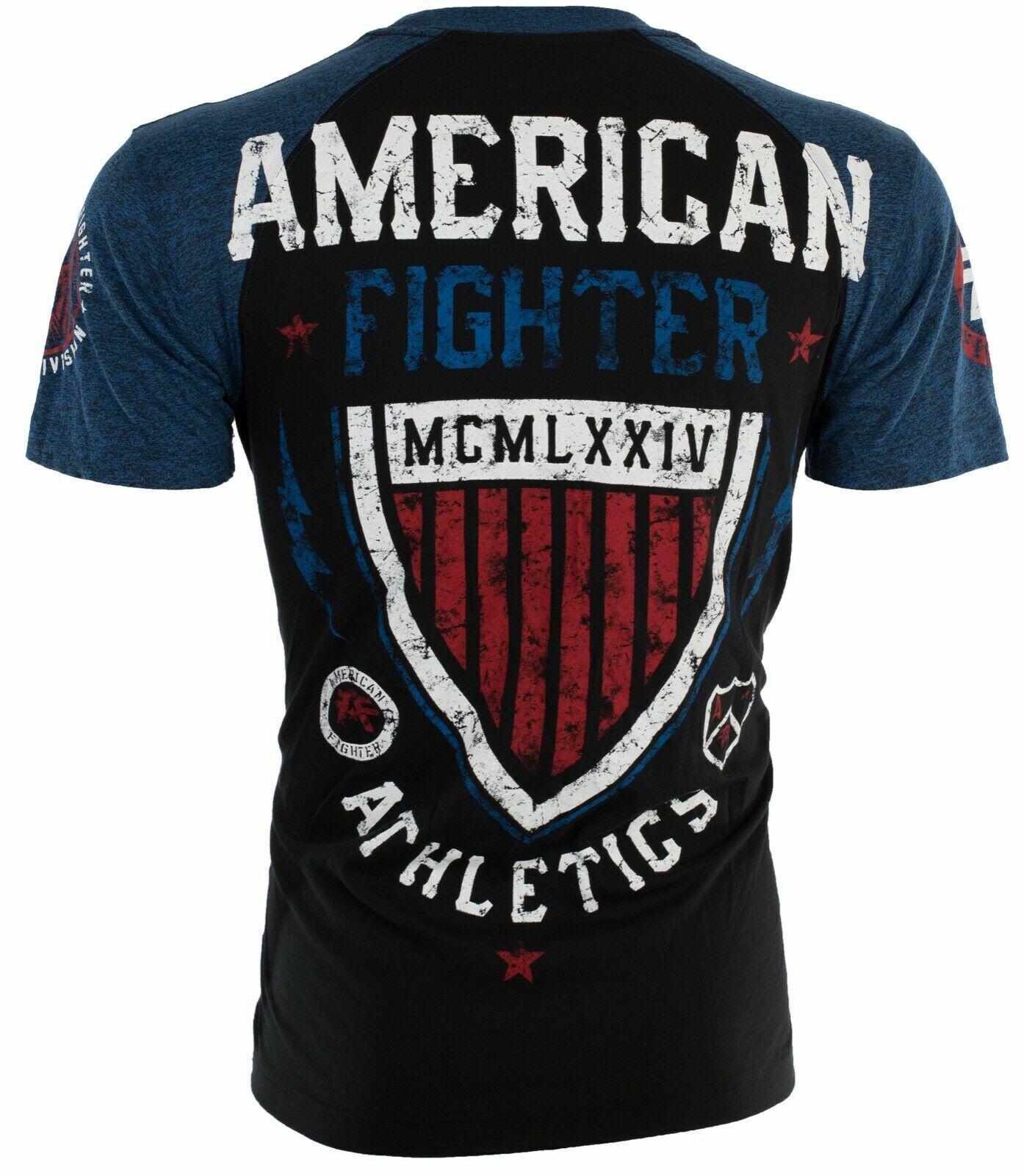 AMERICAN FIGHTER Sherman Eagle Black Athletic Mens Crewneck T-shirt M-3XL NWT