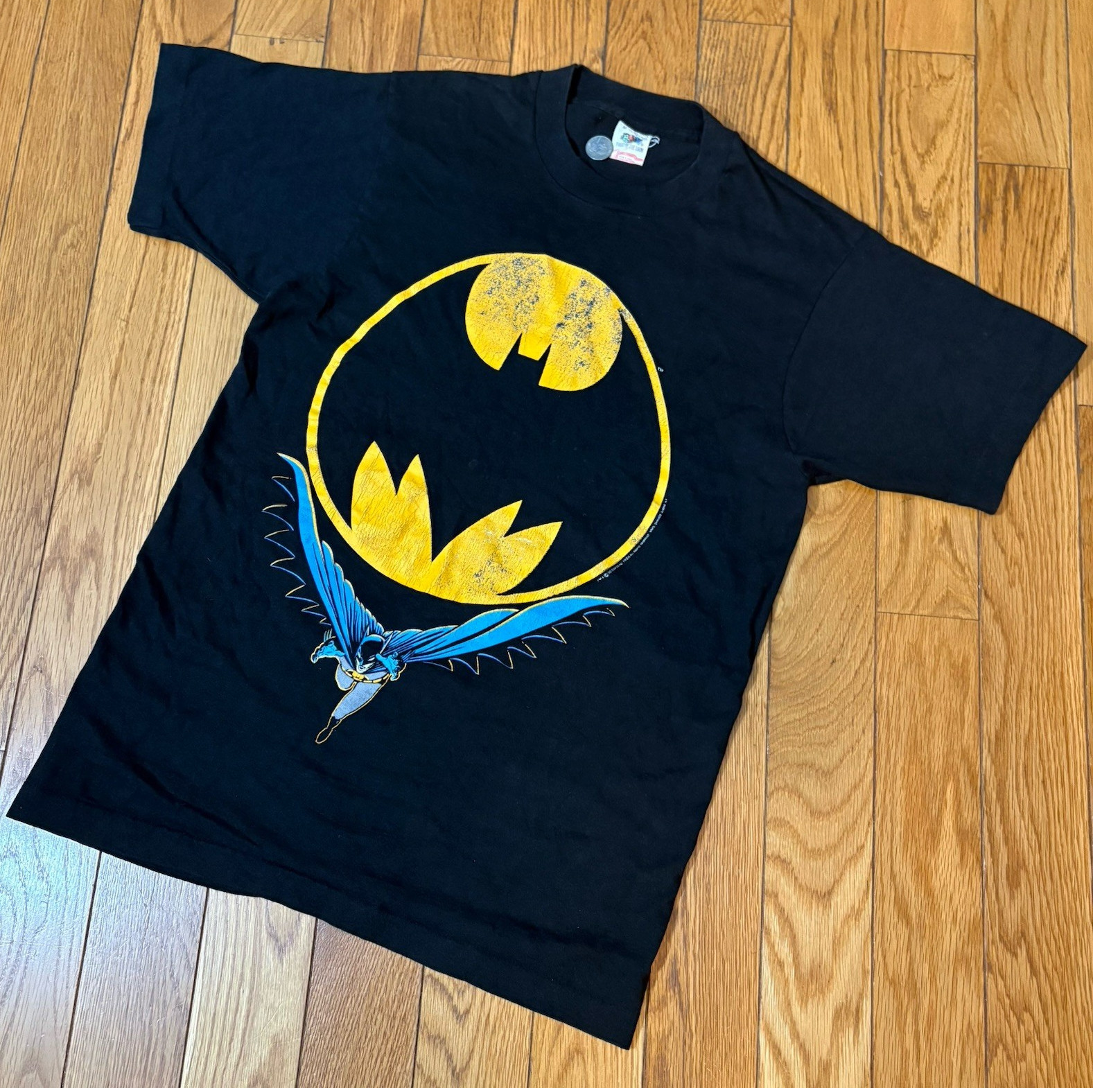 Single Stitch Vintage 80s Batman DC Comic Graphic Tee Black Cotton M Made in USA