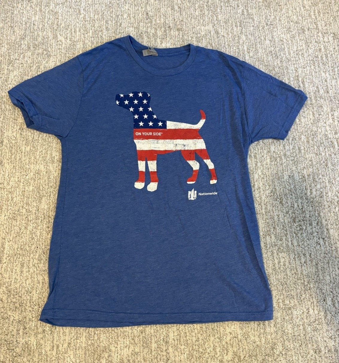 Next Level Apparel Blue Tee Size L American Dog USA 4th of July