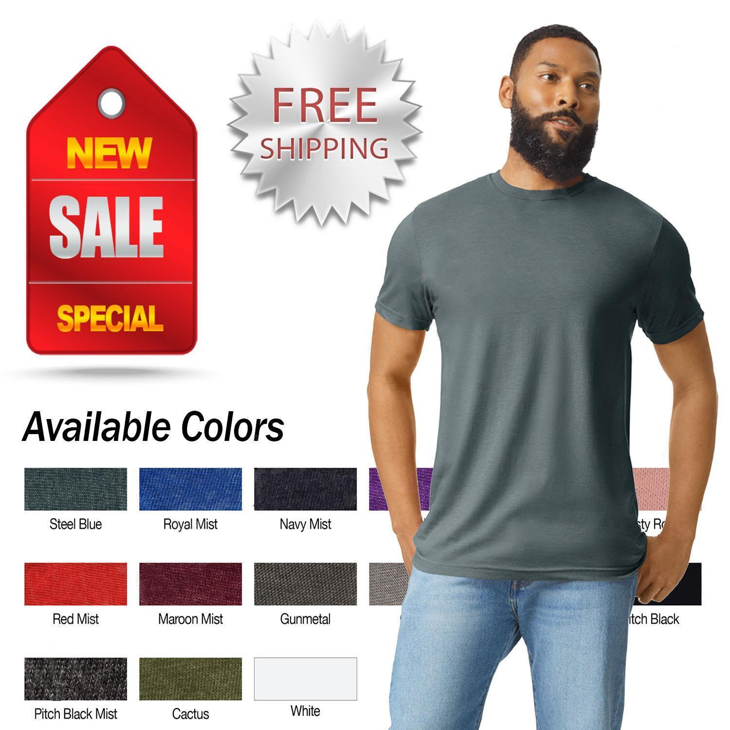 Gildan G670 Adult Softstyle CVC T Shirt Tee Modern Classic Fit T-Shirt