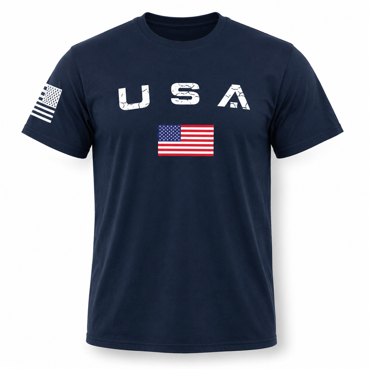 USA Flag Patriotic T-Shirt American Flag Graphic Tee Men’s Cotton S-5XL