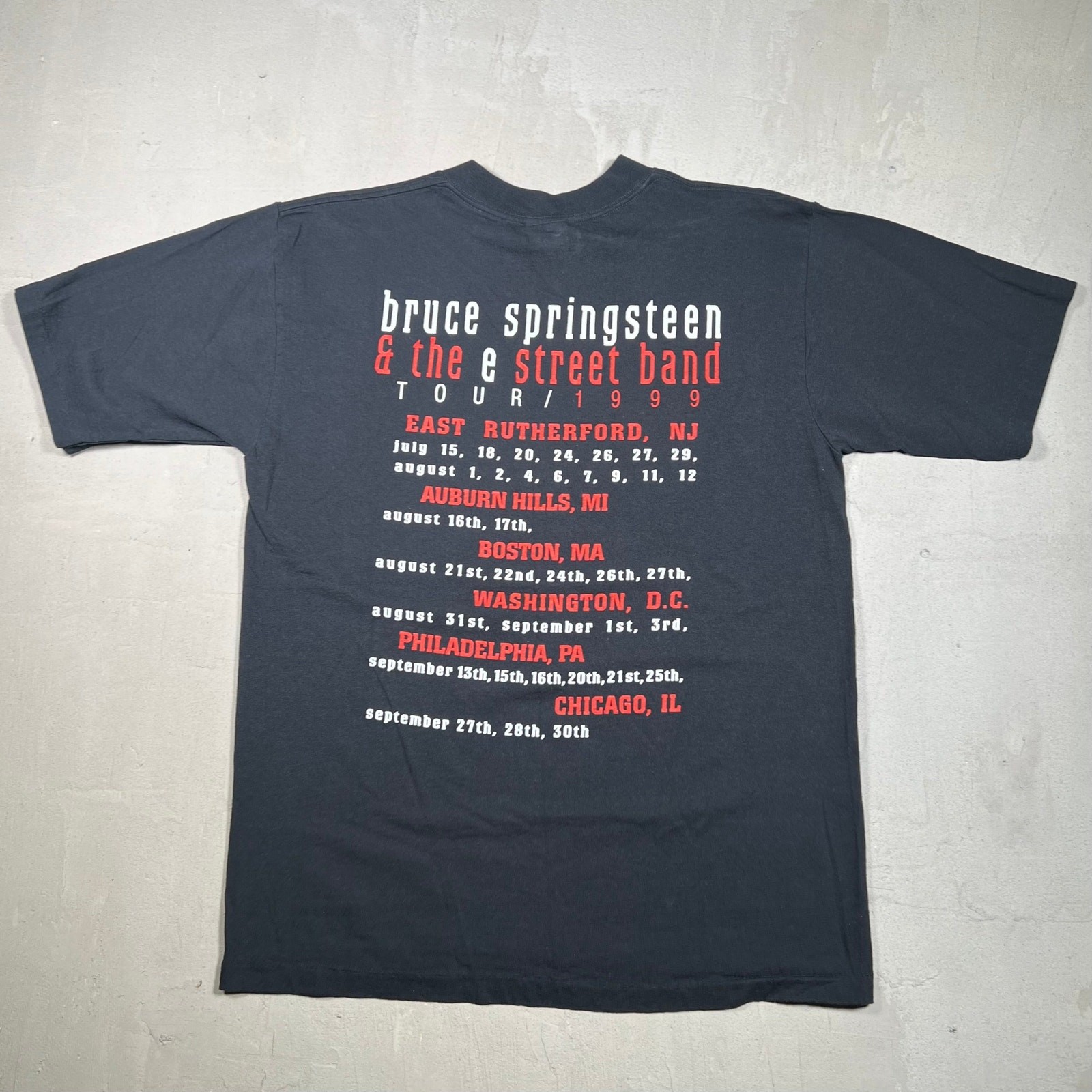 Vintage 1999 Bruce Springsteen E Street Band Tour Black Tee Size Large