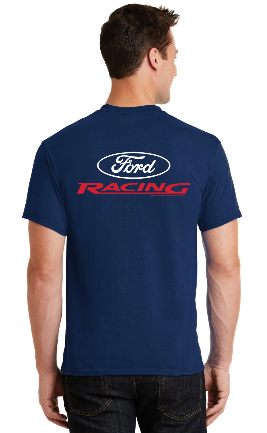 Ford Racing T-shirt Mens Graphic Tees Ford Mustang Parts Accessories Front Back