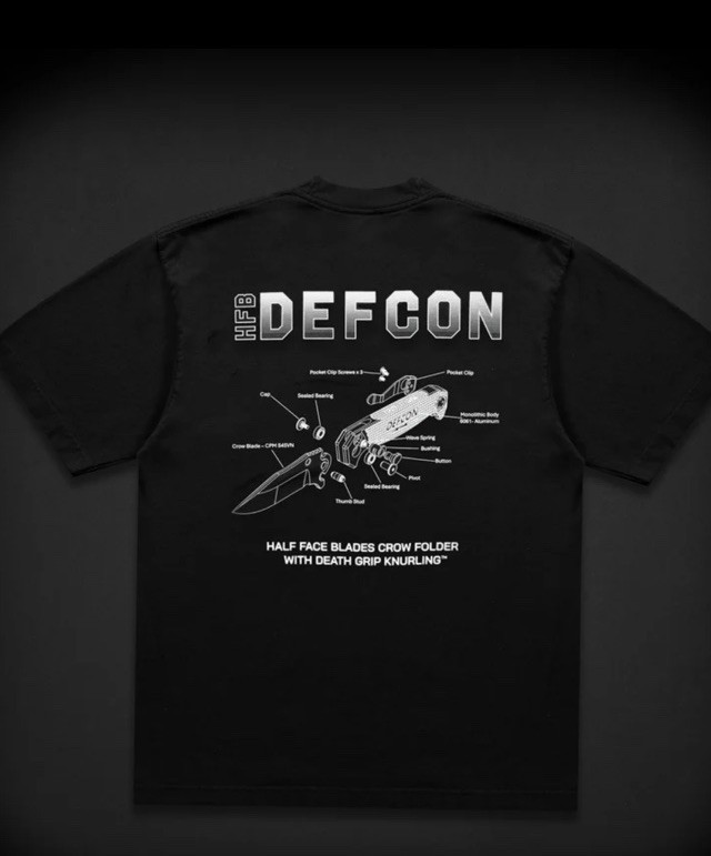 XL- DEFCON GROUP x HALF FACE BLADES HFB HEAVYWEIGHT TEE BLACK NEW SEALED
