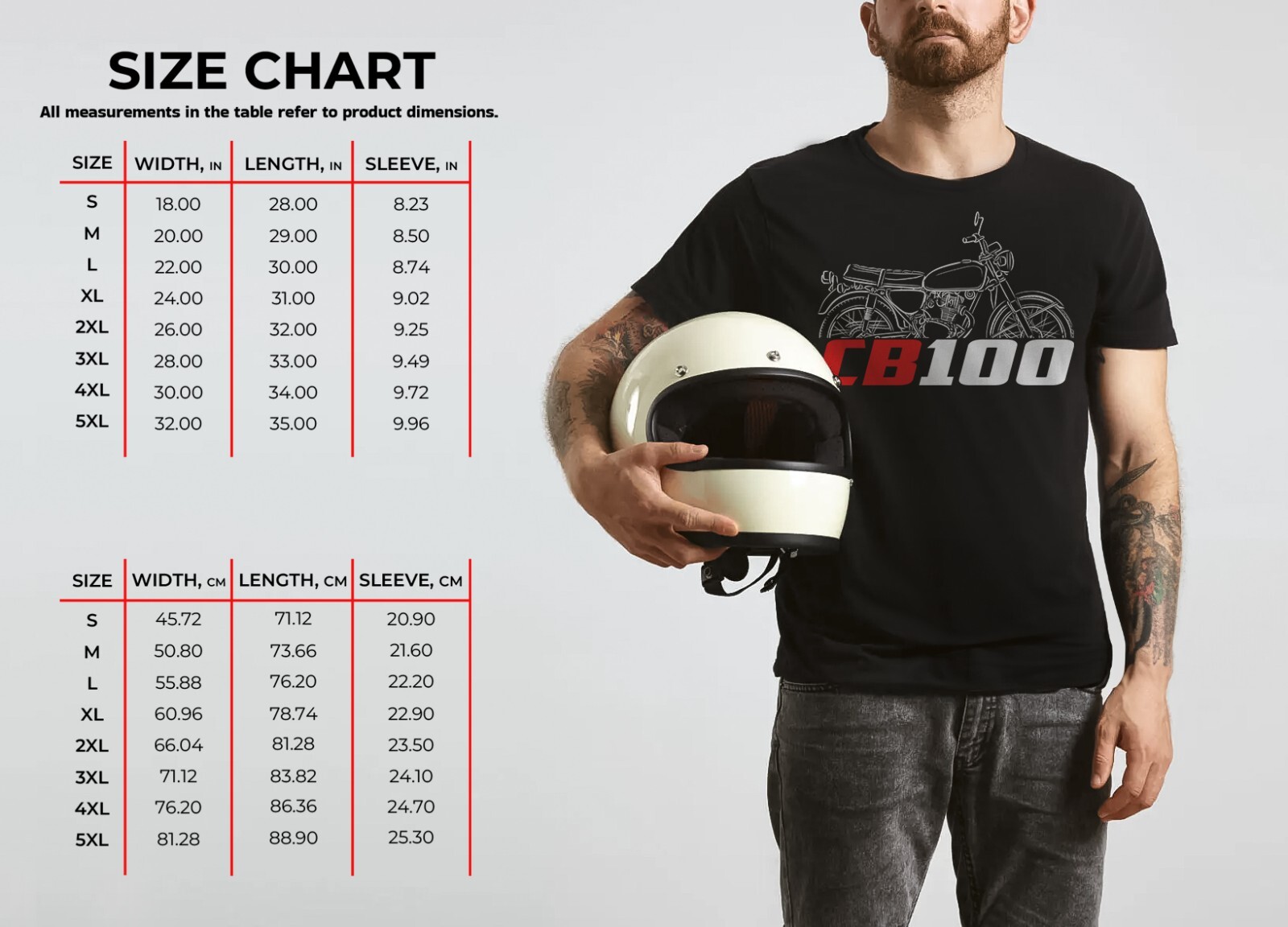 Honda CB100 & CB100N-A & CB100SS 1970-1986 – Motorcycle T-Shirt for Riders