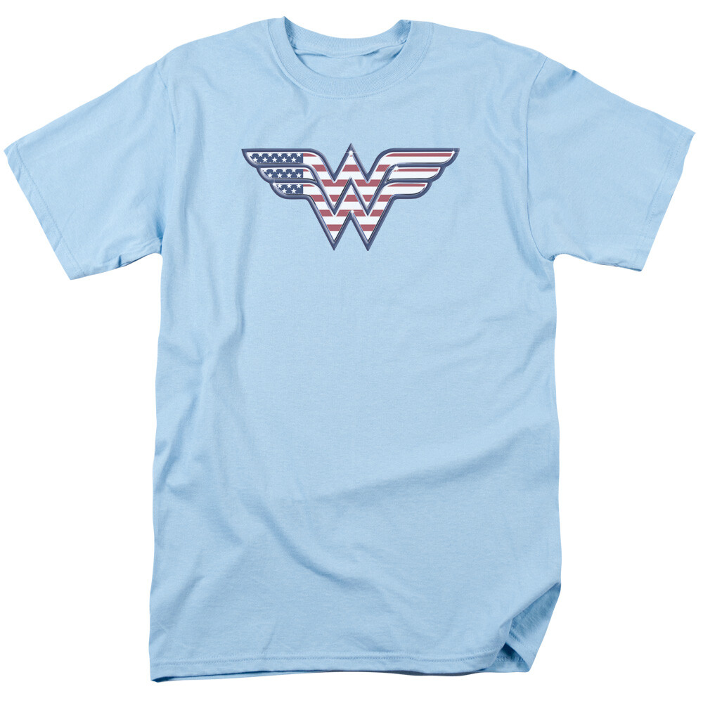WONDER WOMAN RED,WHITE & BLUE Licensed Adult Men’s Graphic Tee Shirt SM-3XL