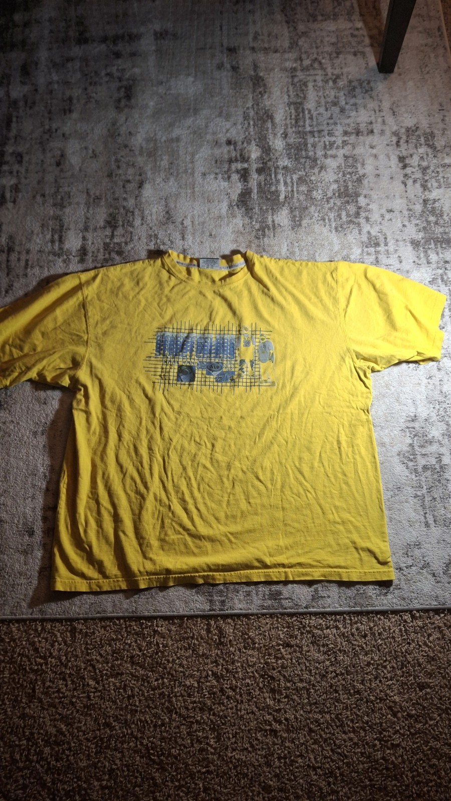 VTG Y2K Karl Kani Yellow 3XL Tee Shirt Hip Hop Rap Machine Washable