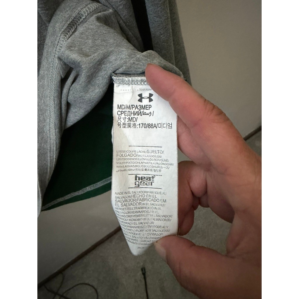 Under Armour Baylor University Bears HeatGear Long Sleeve Shirt Grey Green Men M