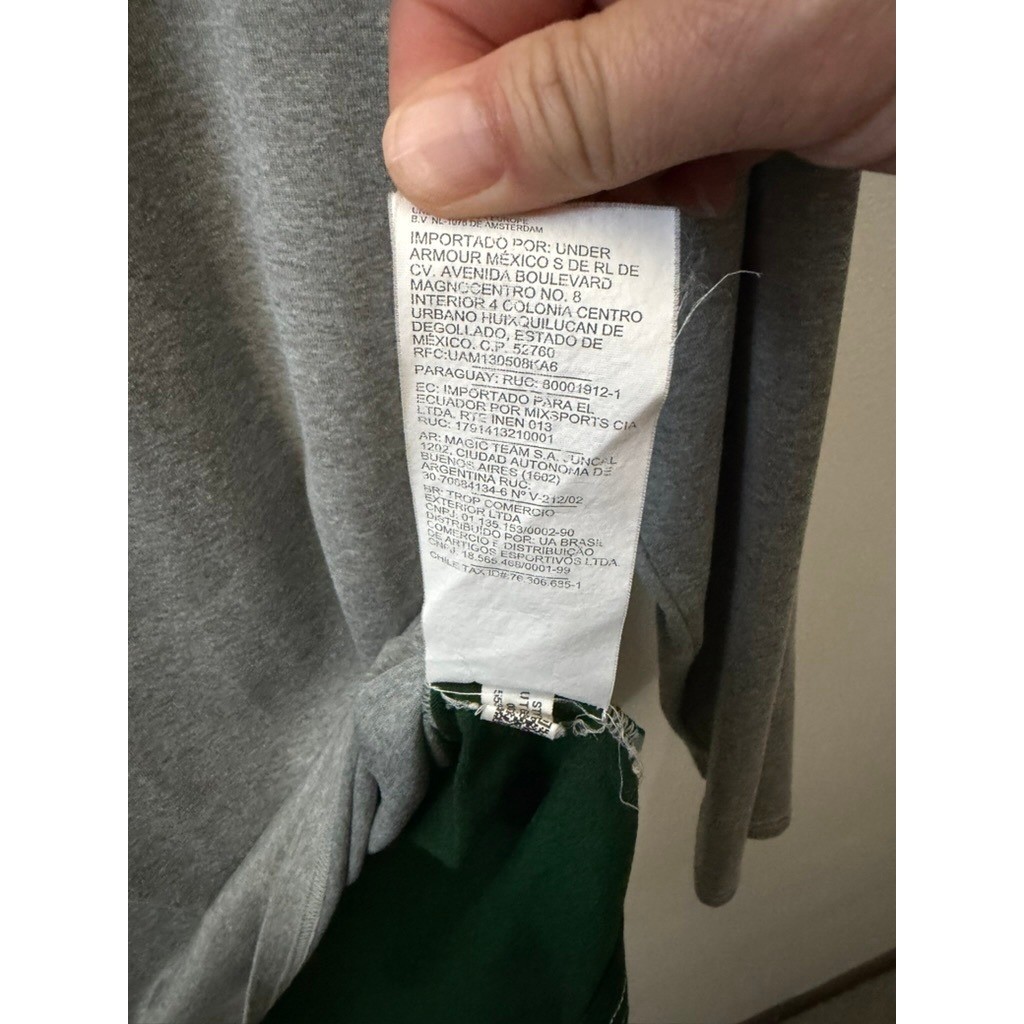 Under Armour Baylor University Bears HeatGear Long Sleeve Shirt Grey Green Men M