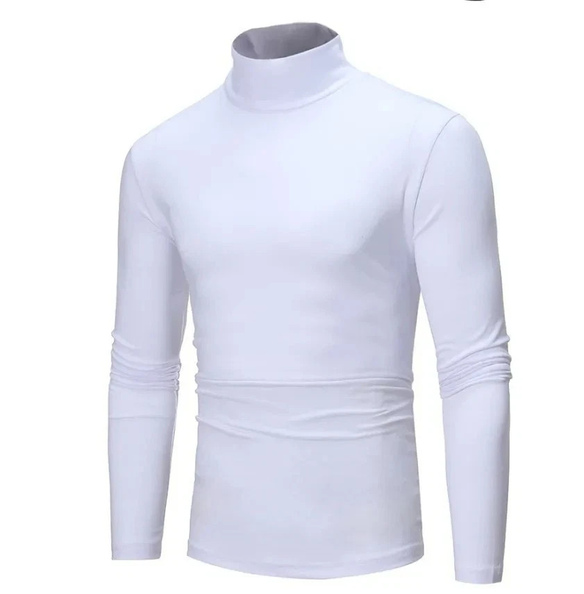 Mens Turtleneck Basic Pullover Long Sleeve Jumper Top Casual Slim Fit T-Shirt**