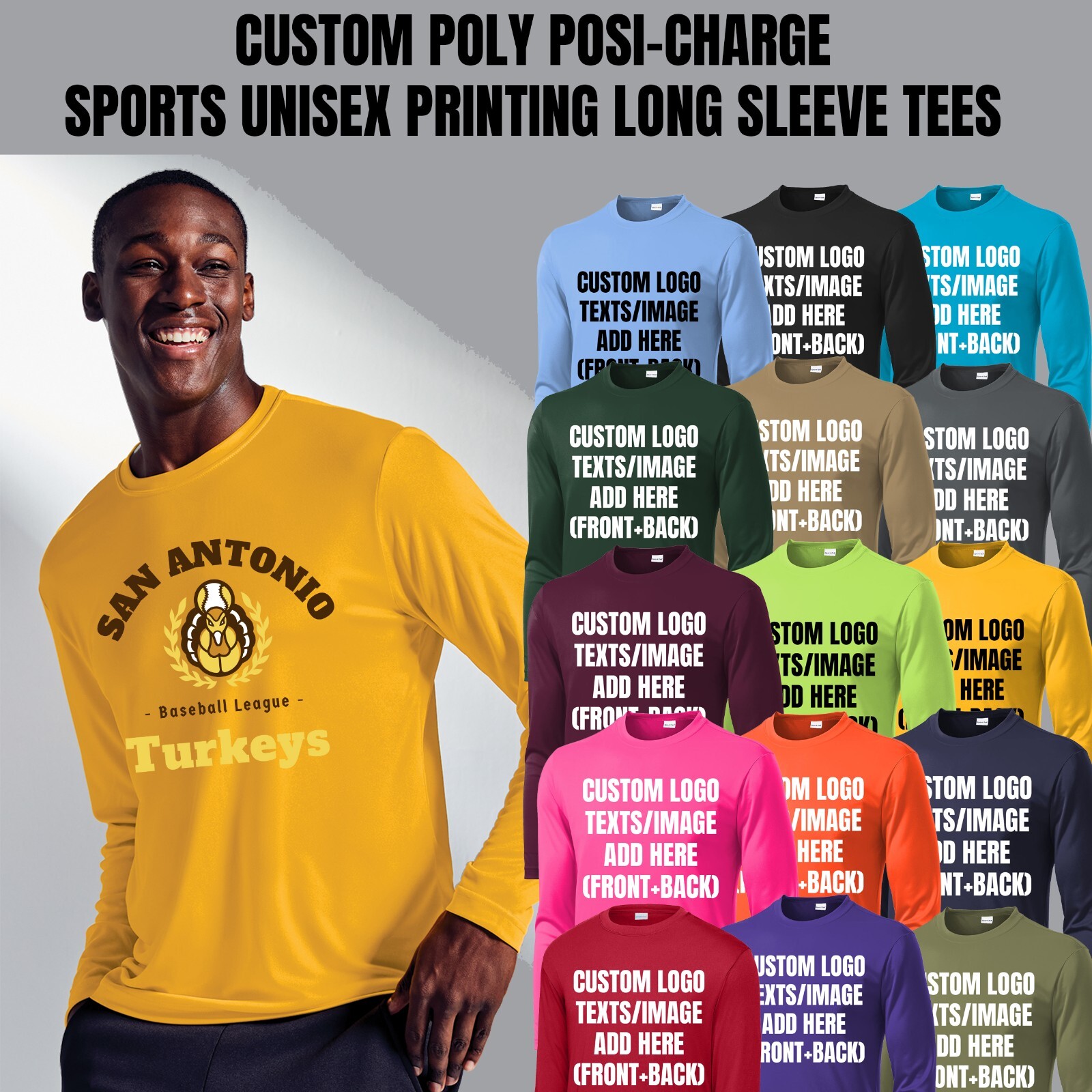 Ink Stitch Design Your Own Custom Printed Poly Performance Long Sleeve Tees