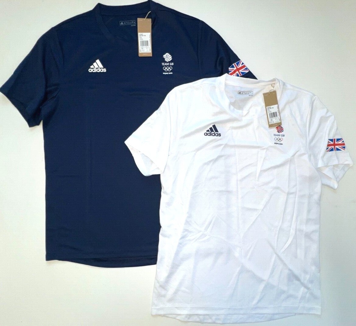 Adidas Training Shirt Team GB Tech Olympic Jersey White Blue XS S M L XL 2XL 3XL