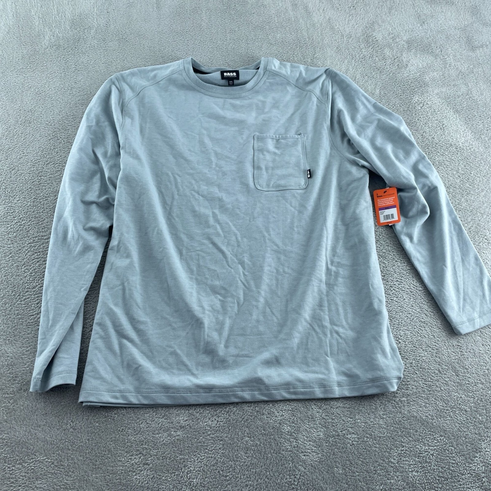 Bass Outdoor Quarry Long-Sleeve Pocket Tee XXL Polyester/Spandex Blend NWT 2770