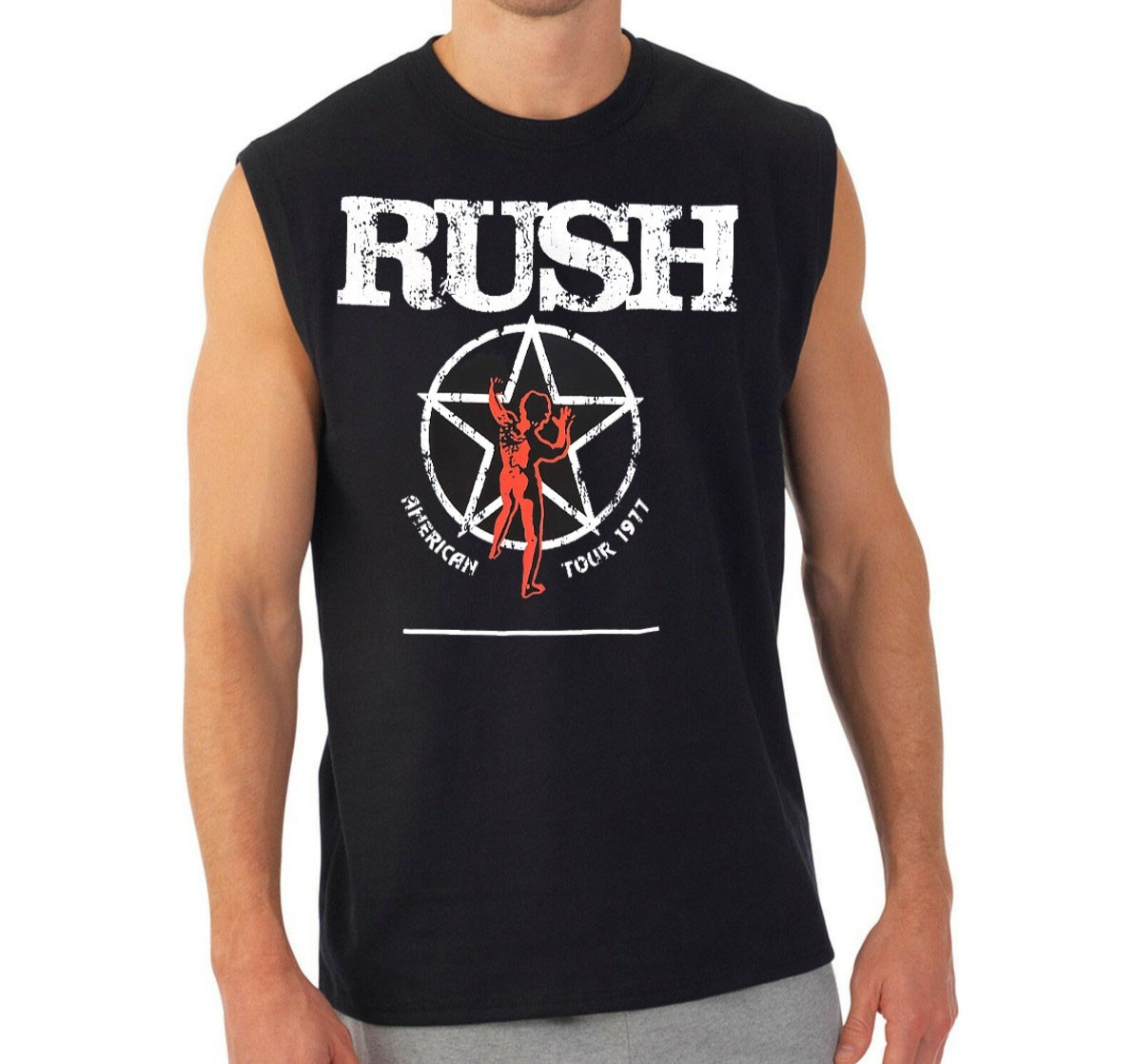 RUSH ROCK Band Men’s Black Muscle Shirt