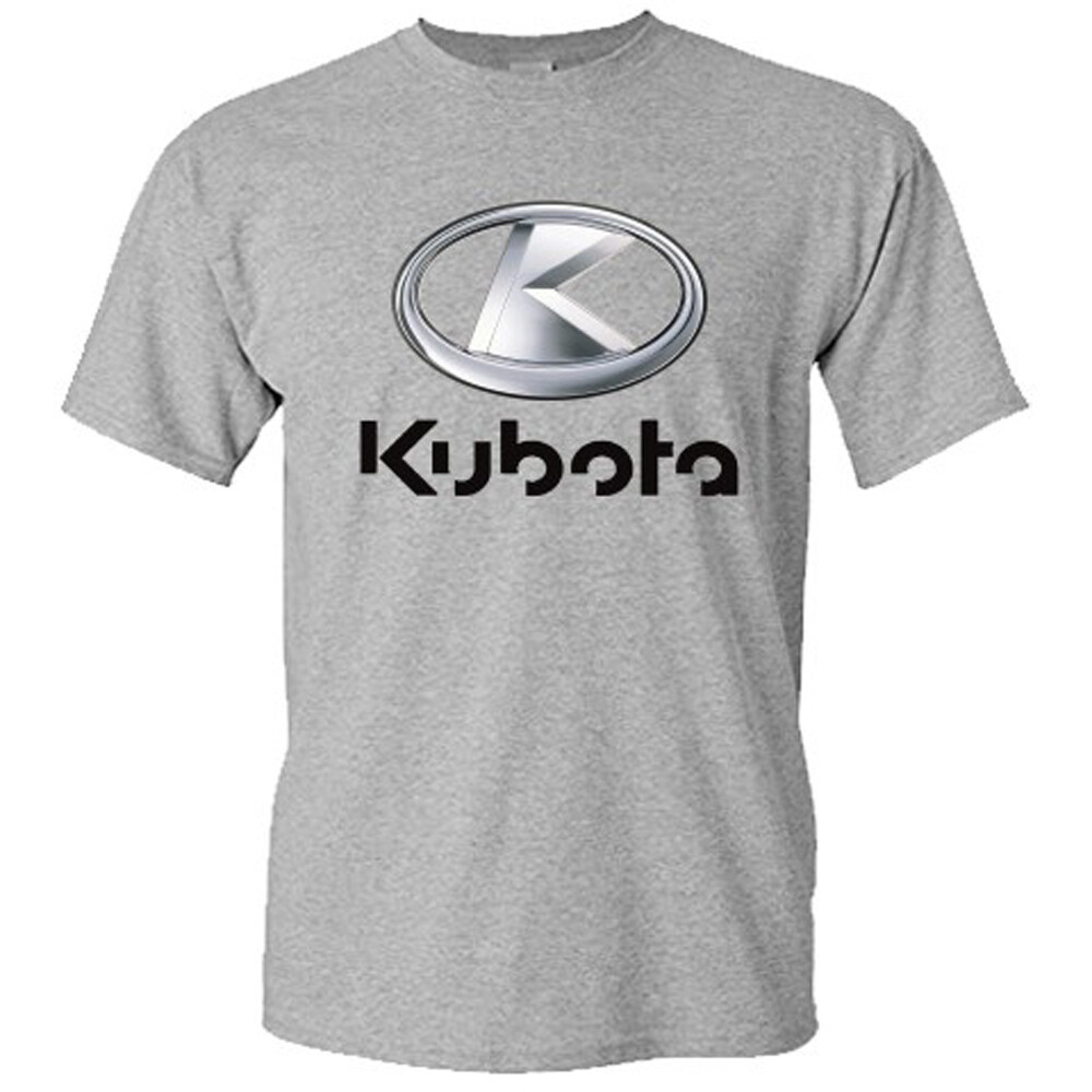 Kubota Tractor Logo Men’s Grey T-Shirt Size S M L XL 2XL 3XL 4XL 5XL