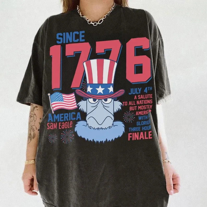 The Muppets Sam Eagle July 4th Fireworks Celebration T-shirt, 250th shirt