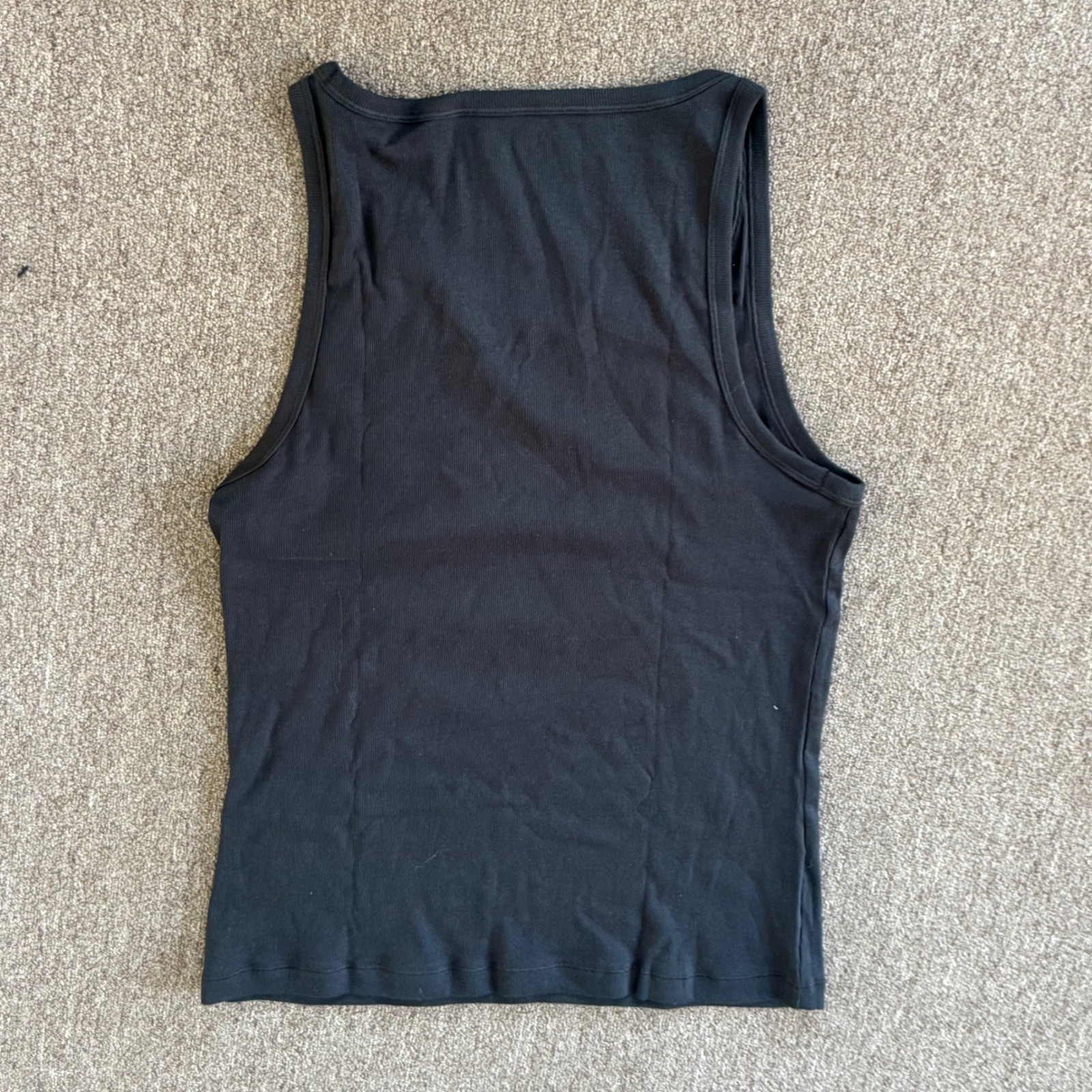 Skims Mens Rib Tank Onyx Black Ribbed Cotton Blend Scoop Neck TP-TNK-5788M 2X