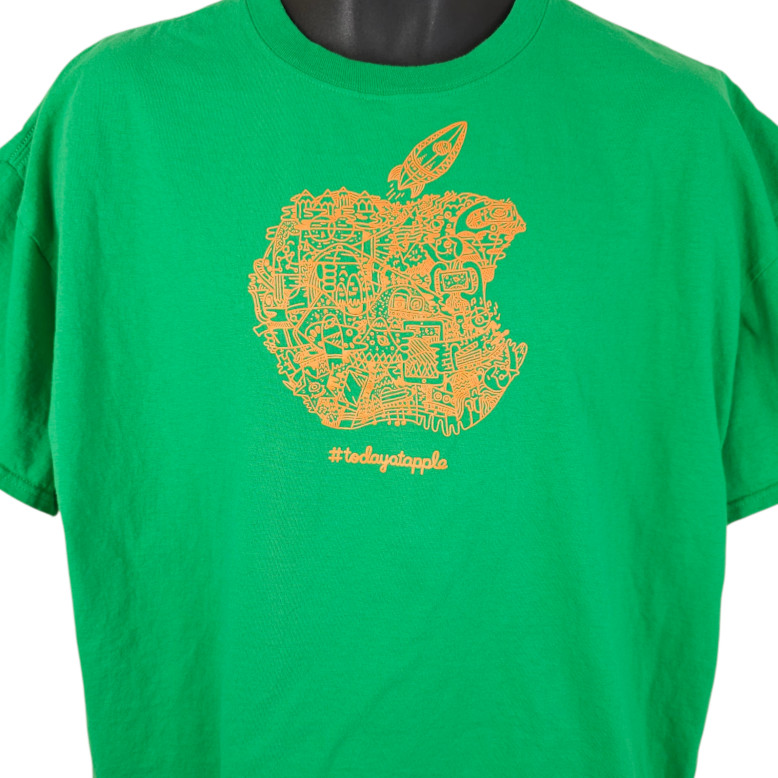 Apple Store T Shirt Mens Size 2XL Green Today At Apple Tech Computing