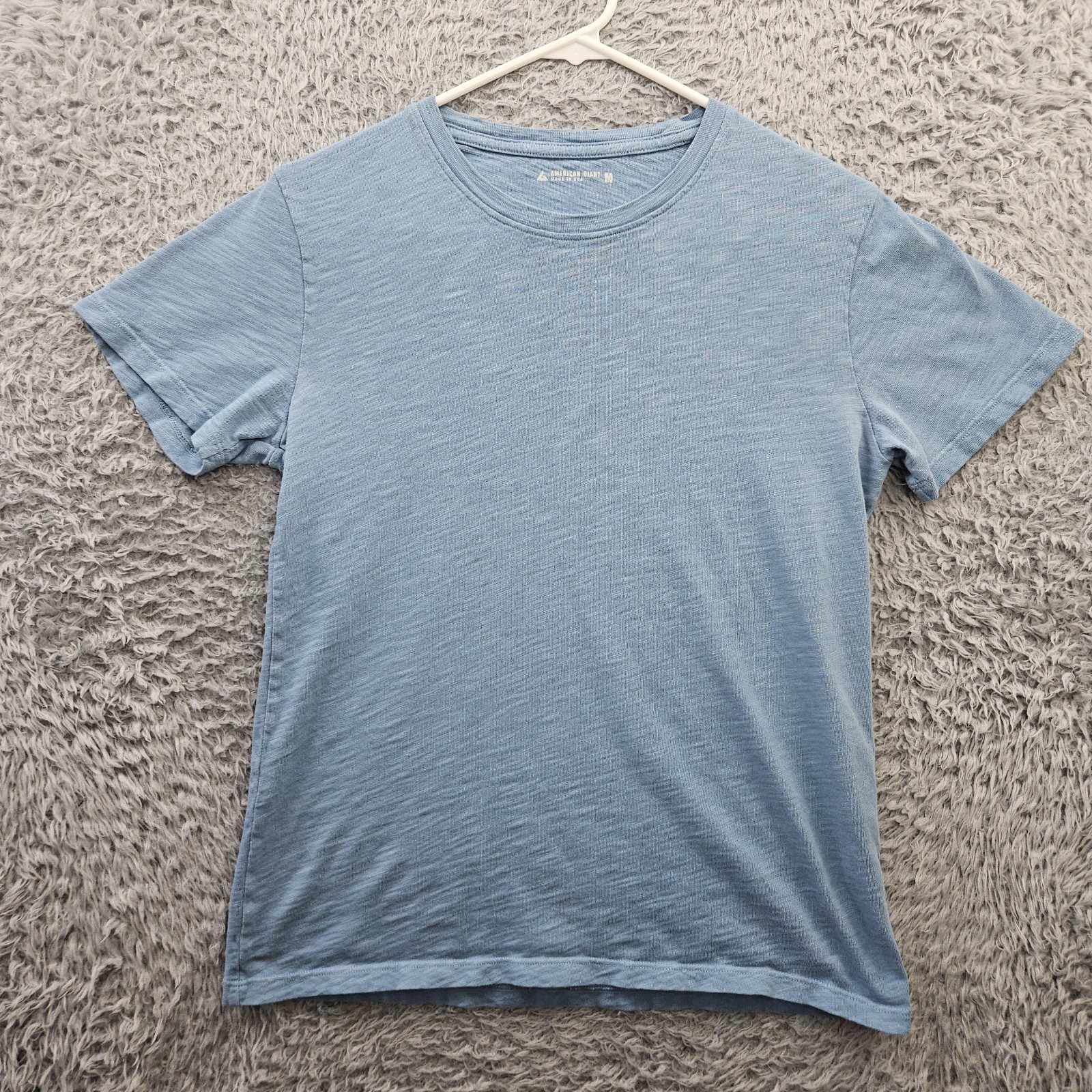AMERICAN GIANT T Shirt Medium Slub Cotton Made in USA Sky Blue