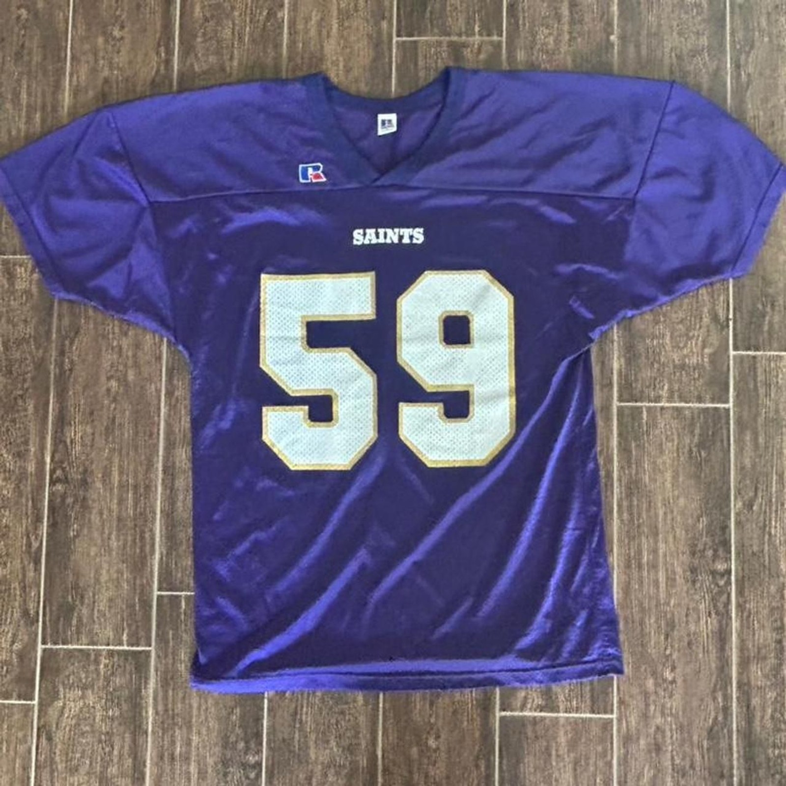 Vintage/Y2K Russell Athletic New Orleans Saints purple jersey 59 Size XL