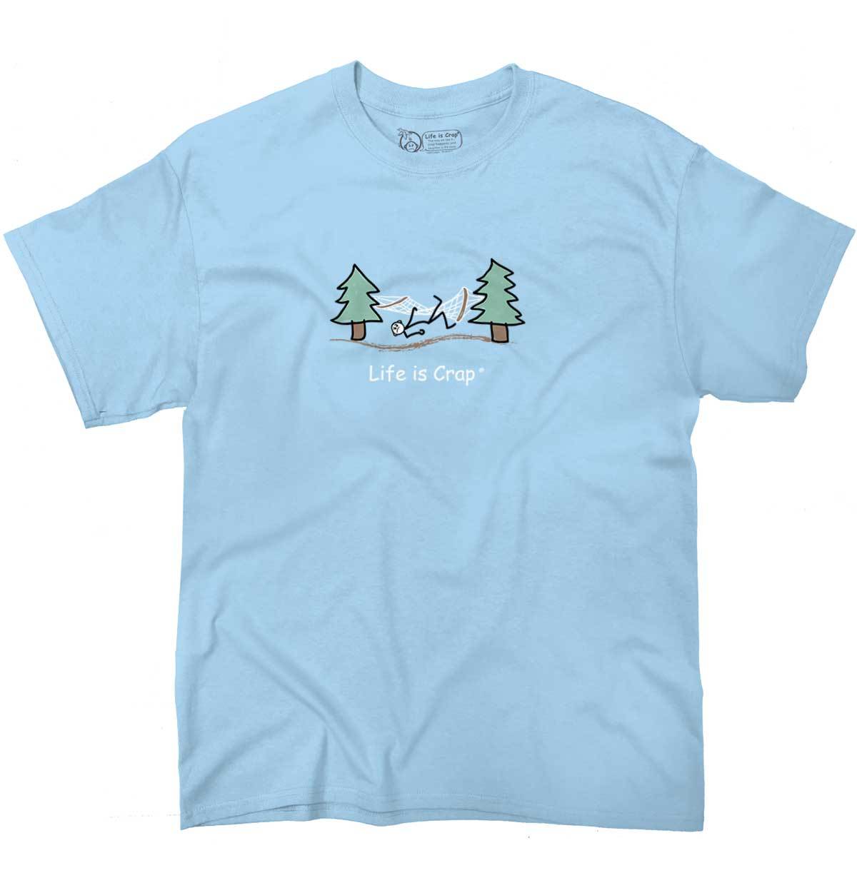 Life Is Crap Camping Funny Outdoor Adventure Womens or Mens Crewneck T Shirt Tee