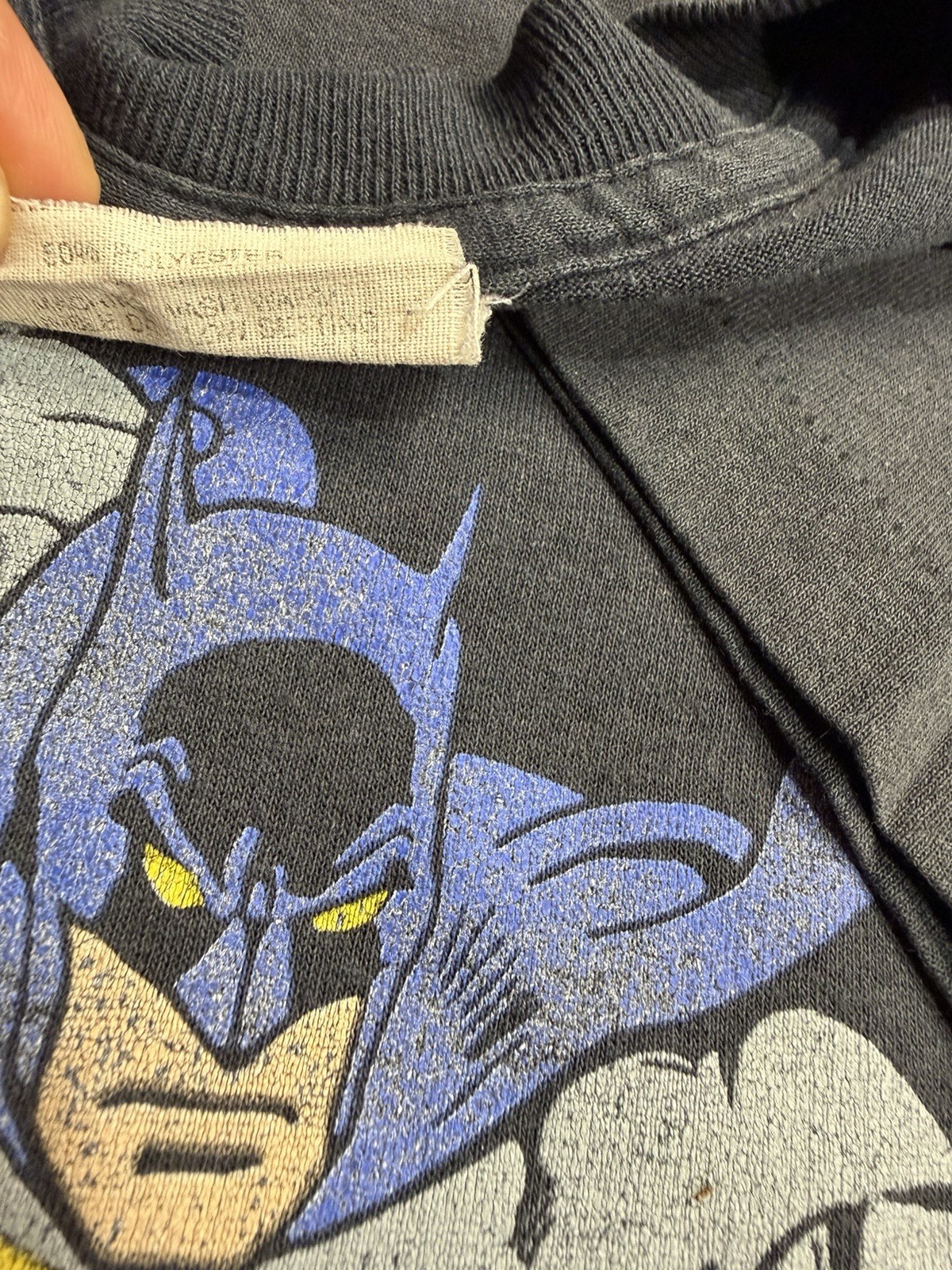 Vtg 80s Batman New York City Graphic Print Black Men’s L Crew T-Shirt