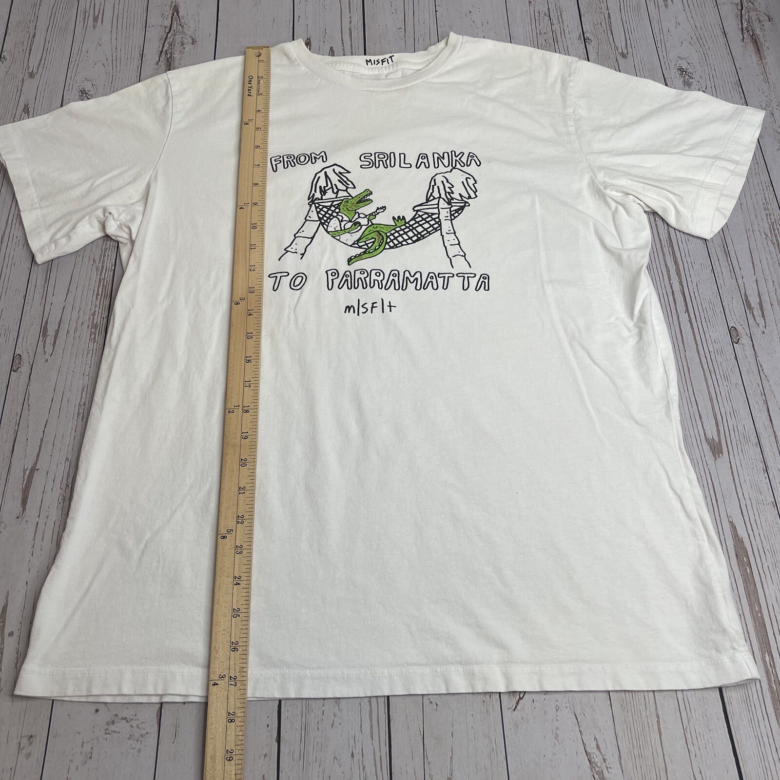 Misfit Mad Minds Graphic T Shirt From Sri Lanka to Parramatta Mens Large White