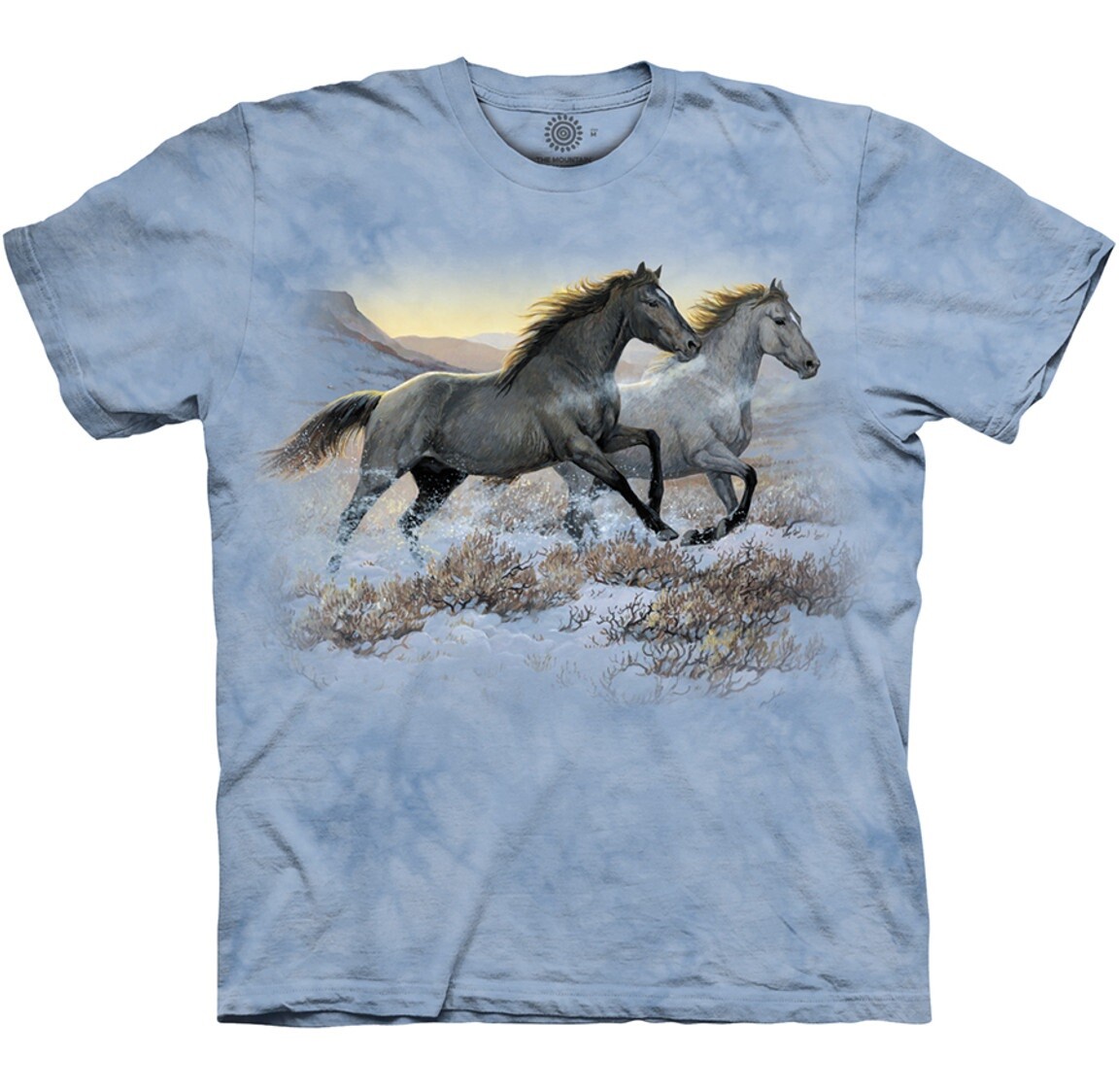 Horse Running Free Horses Equine Western Spirited The Mountain Blue Shirt S-3X