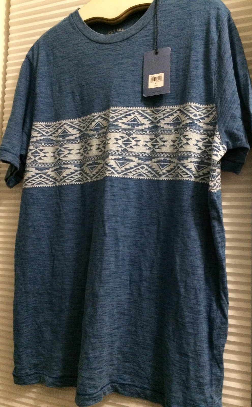 Indigo Jacard Chest Stripe Tee XL Tall NWT Tee