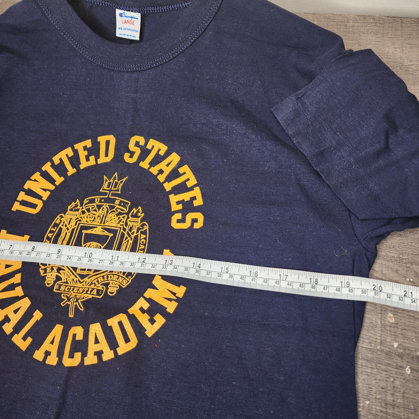 Vintage 80s Champion United States Naval Academy Shirt Large USA Single Stitch