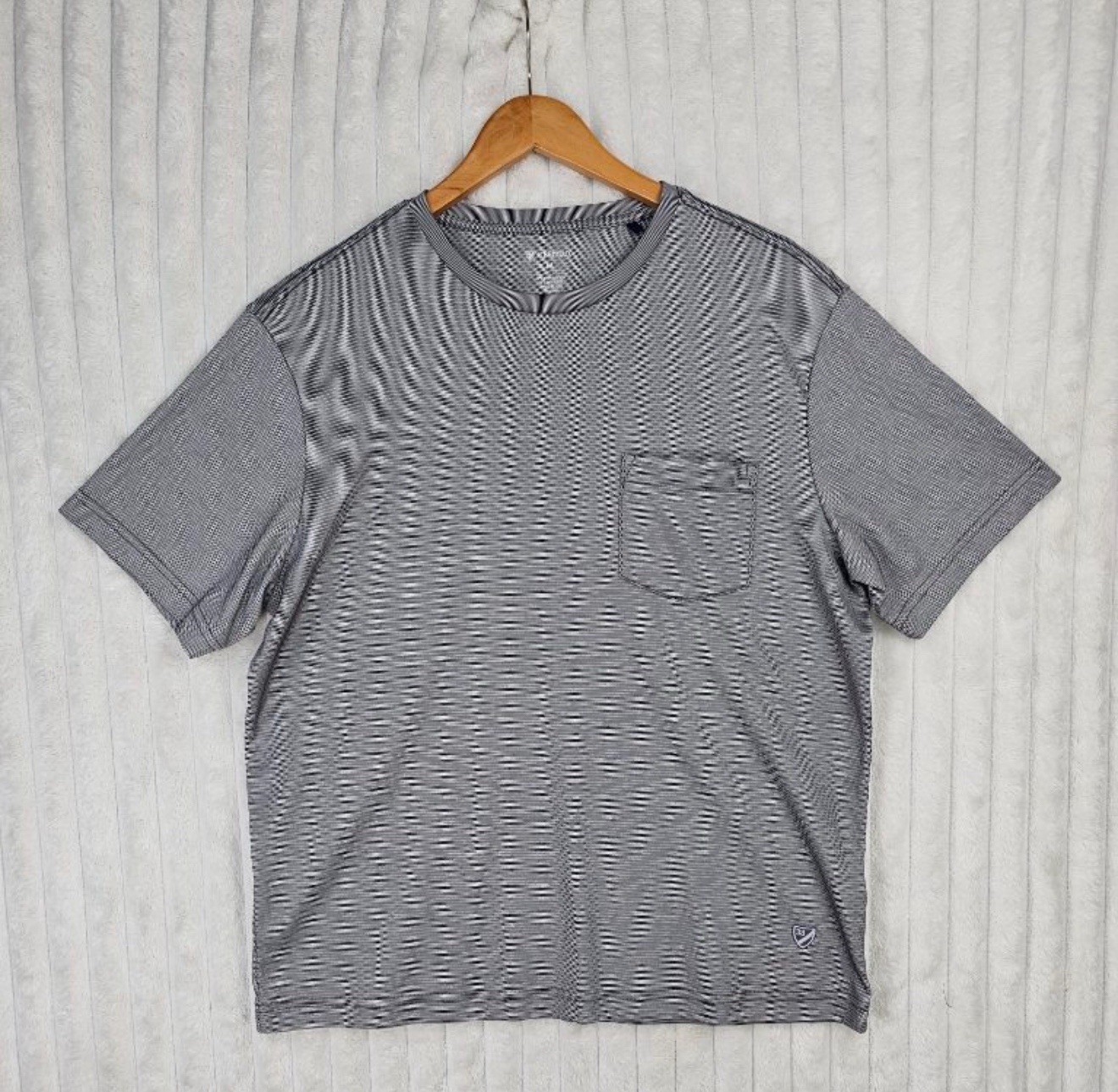 Cremieux Pima Cotton Polyester Blend Grey Short Sleeve Front Pocket T-Shirt M