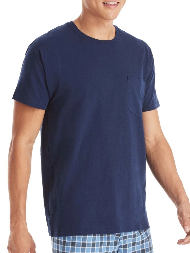 Hanes 6-Pack Pocket Tee Men’s T-Shirt Soft and Breathable Assorted