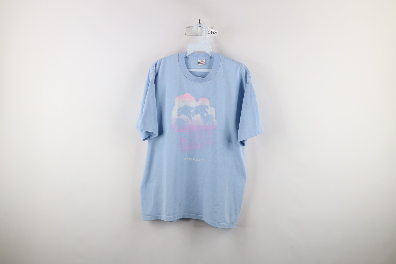 Vintage 70s Streetwear Mens Large Distressed Myrtle Beach Palm Tree T-Shirt USA