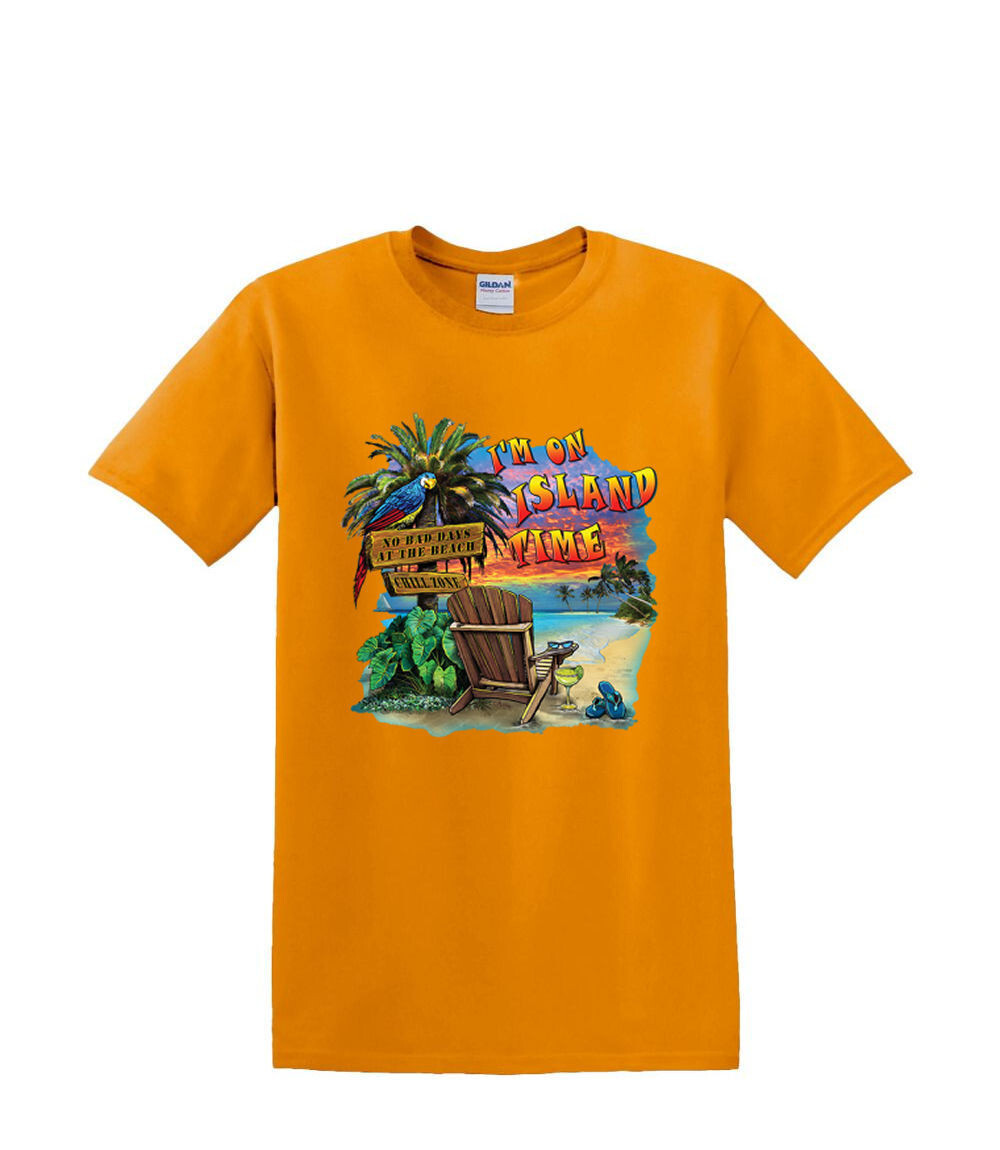 T-Shirt S to 2XL 3XL – ISLAND TIME relax resort neon fun adult