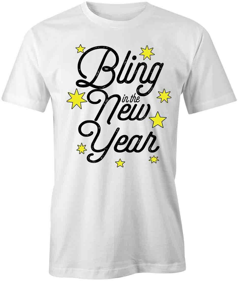 BLING IN THE NEW YEAR TShirt Tee Short-Sleeved Cotton HOLIDAY CLOTHING S1WSA452