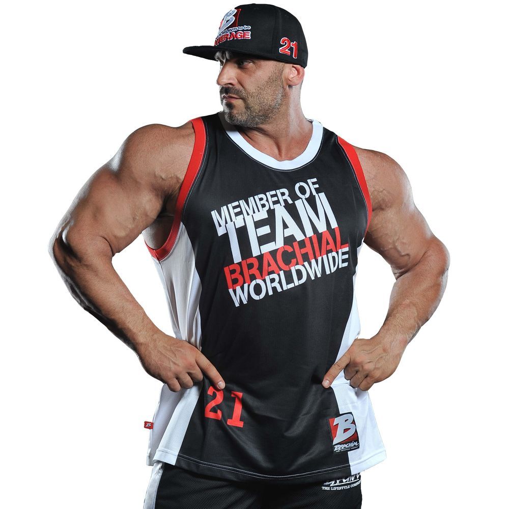 Mens Workout Bodybuilding Mesh Tank Top Team Fitness Vest Brachial USA seller