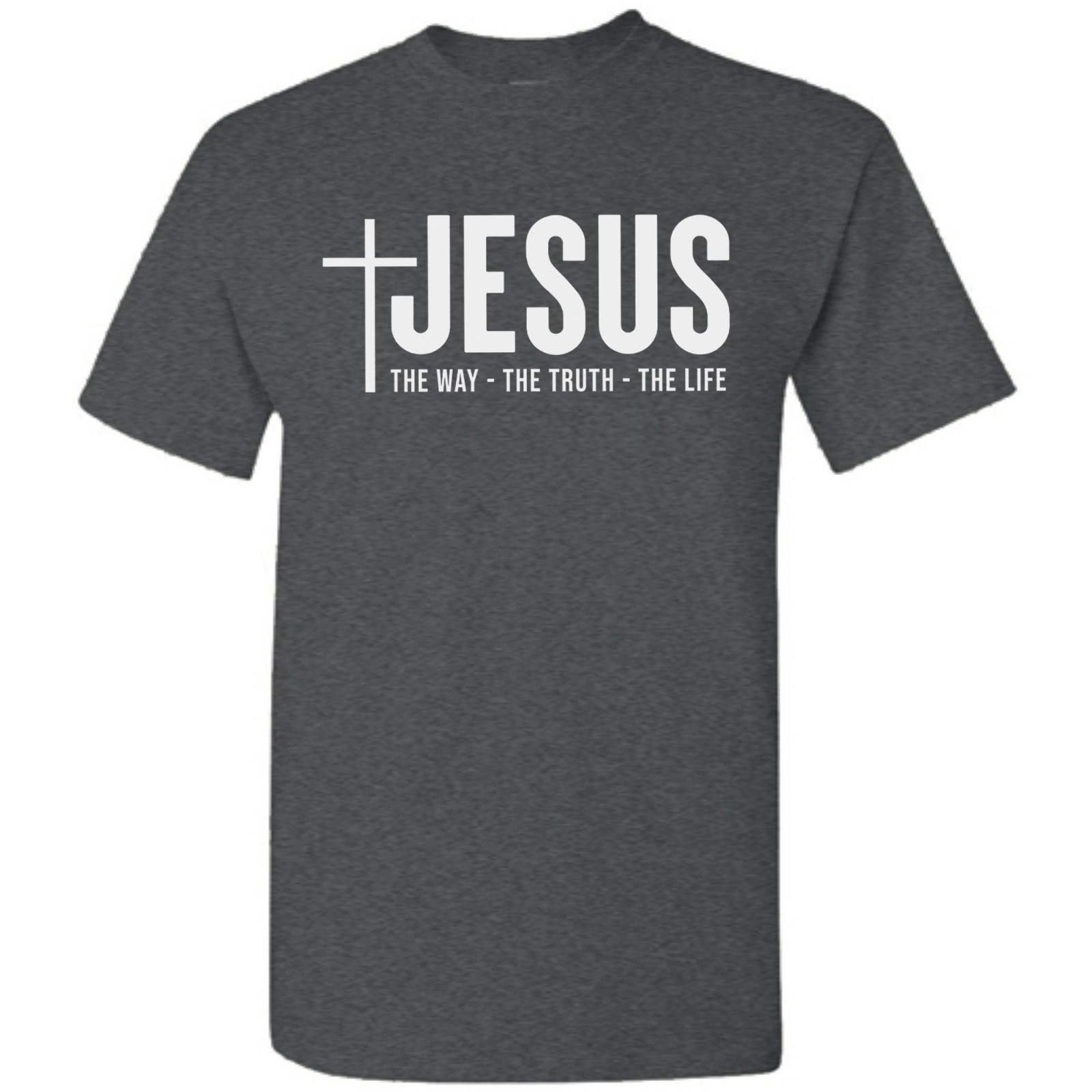 Jesus Christ Cross The Way Truth Life T-Shirt Faith in God Christian Bible Tee