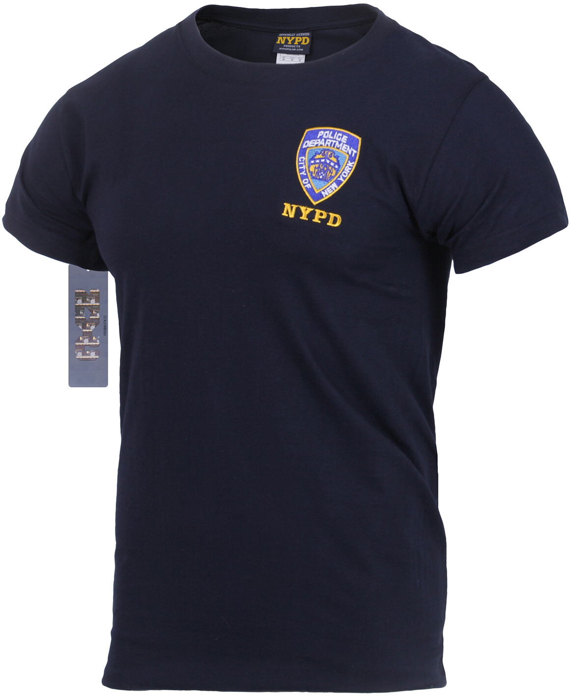Navy Blue NYPD T-Shirt Official Embroidered Logo Patch NY Police Dept Tee NYC