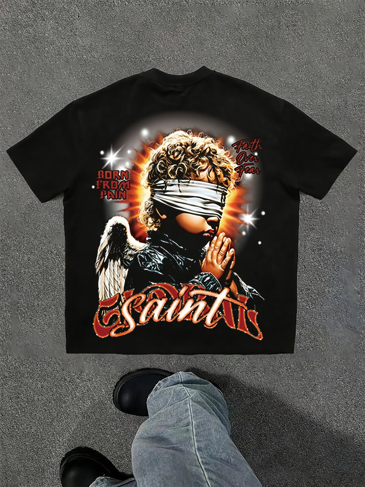 Men’S Y2K Casual Printed T-Shirt, Machine Washable, Vintage