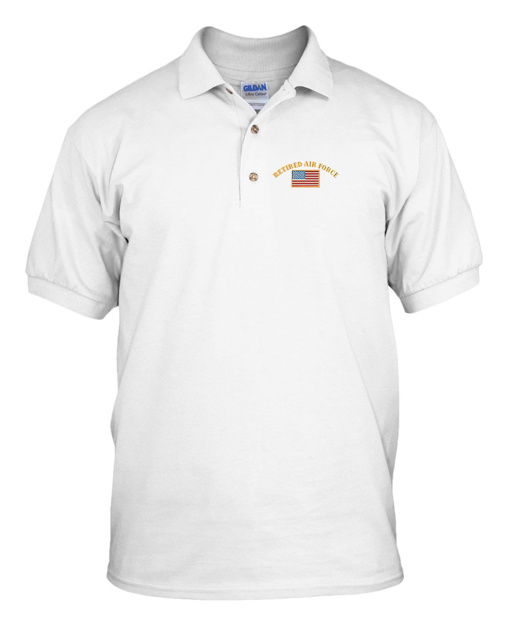 RETIRED AIR FORCE MILITARY Embroidery Embroidered Golf Polo Shirt