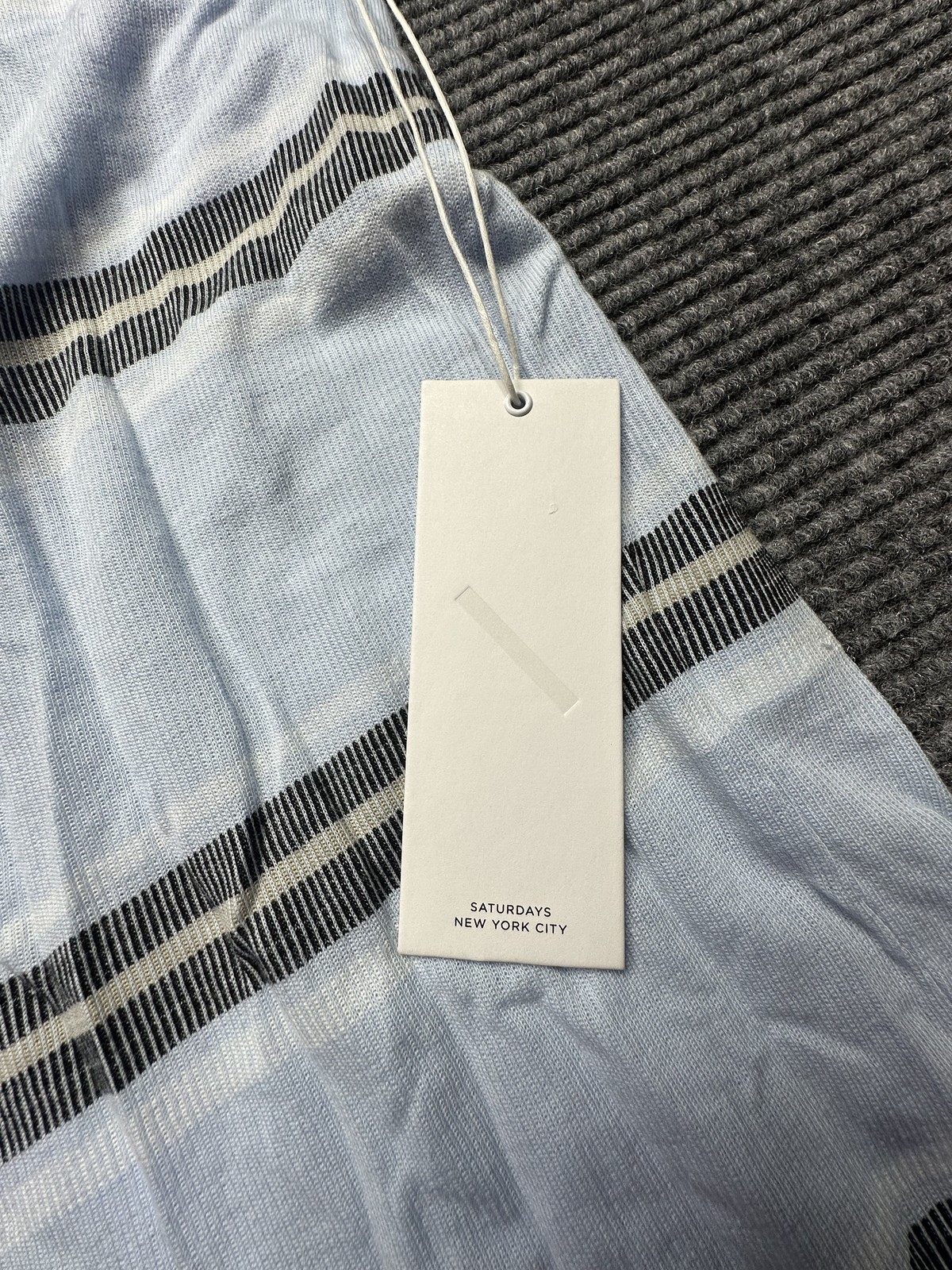 Saturdays New York City Tank Top Mens Small Sky Blue Stripe Nick S Lightweight